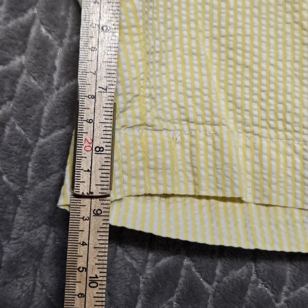 Polo Golf Ralph Lauren Mens 36 Yellow Seersucker‎ Striped Pleated Fairway Shorts